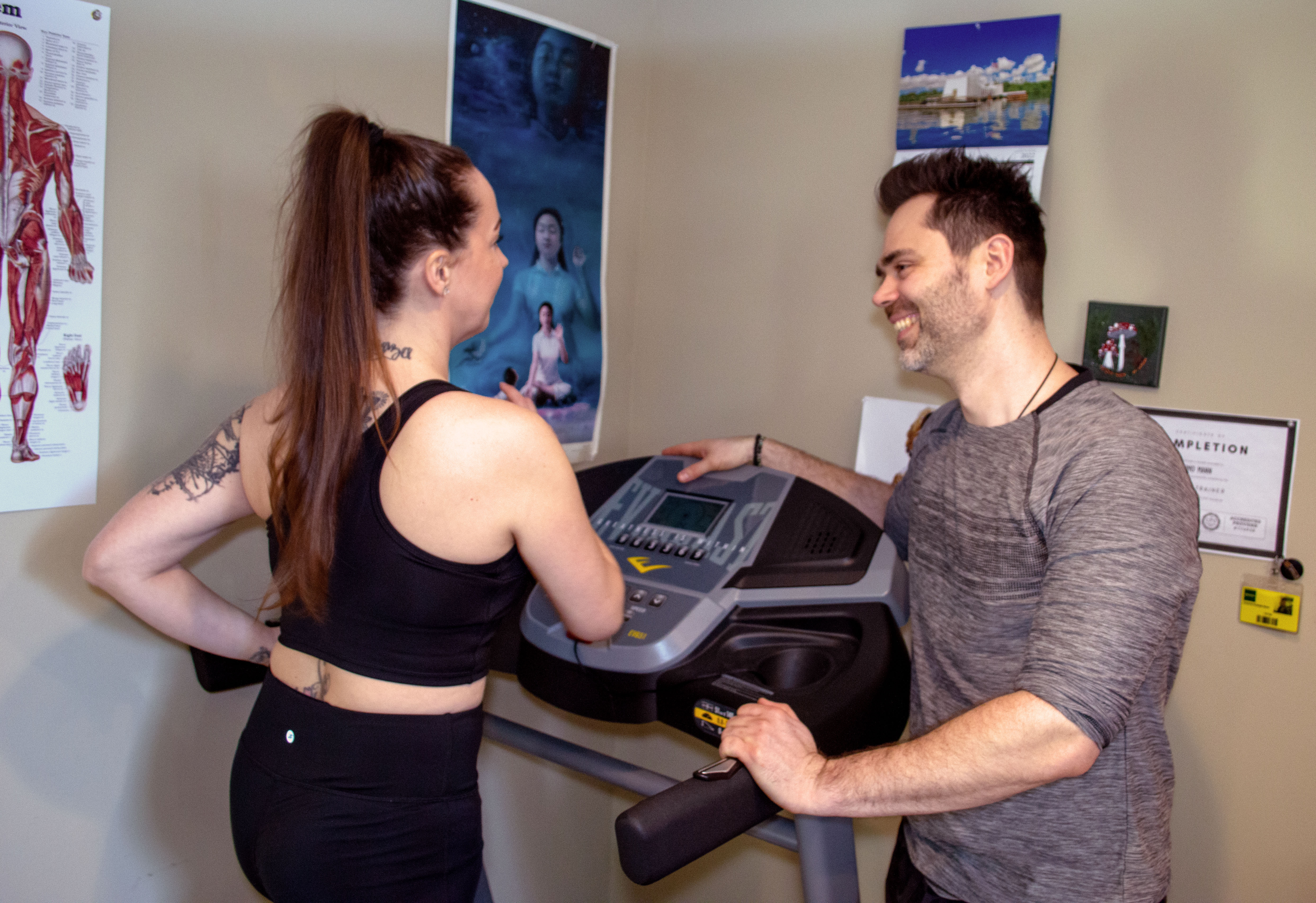 Leslie Running On A Treadmill With Kimo Mann